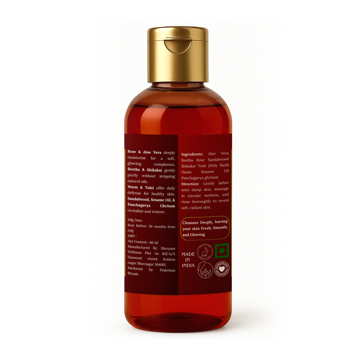 Travel Size Rose Body Wash - 40ml