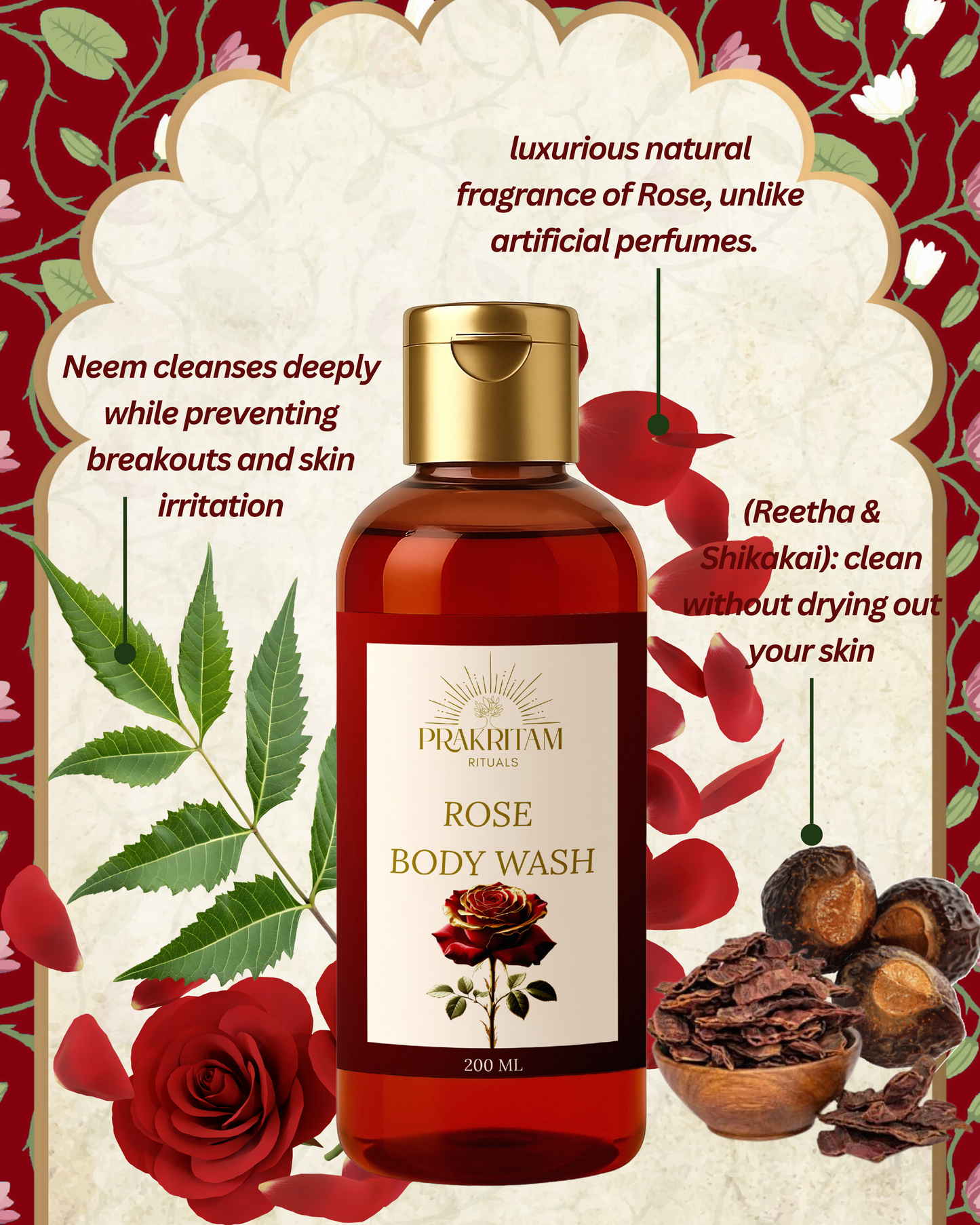 Travel Size Rose Body Wash - 40ml