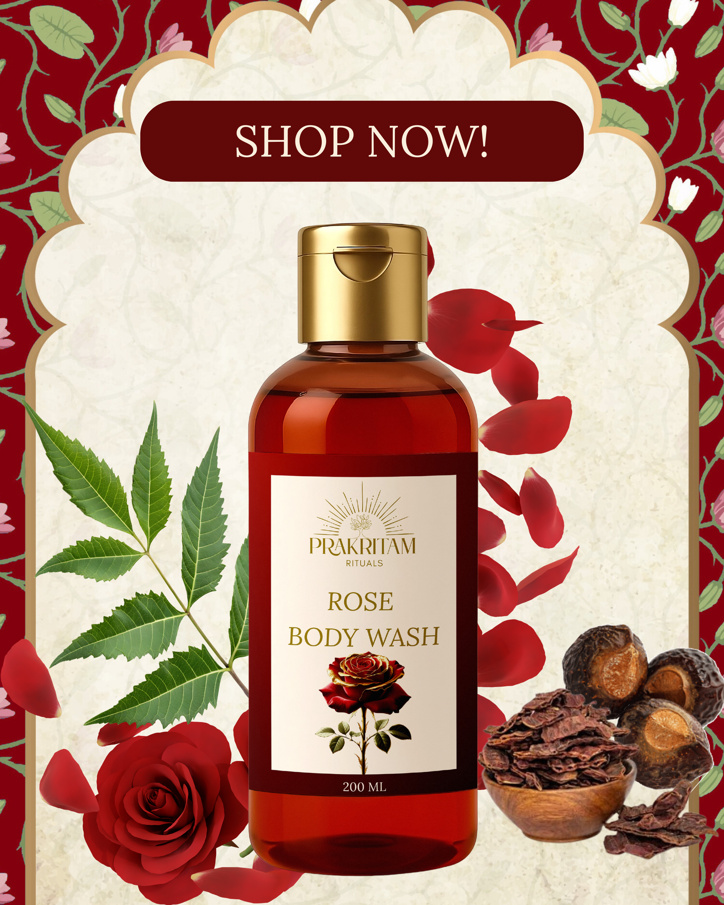 Travel Size Rose Body Wash - 40ml