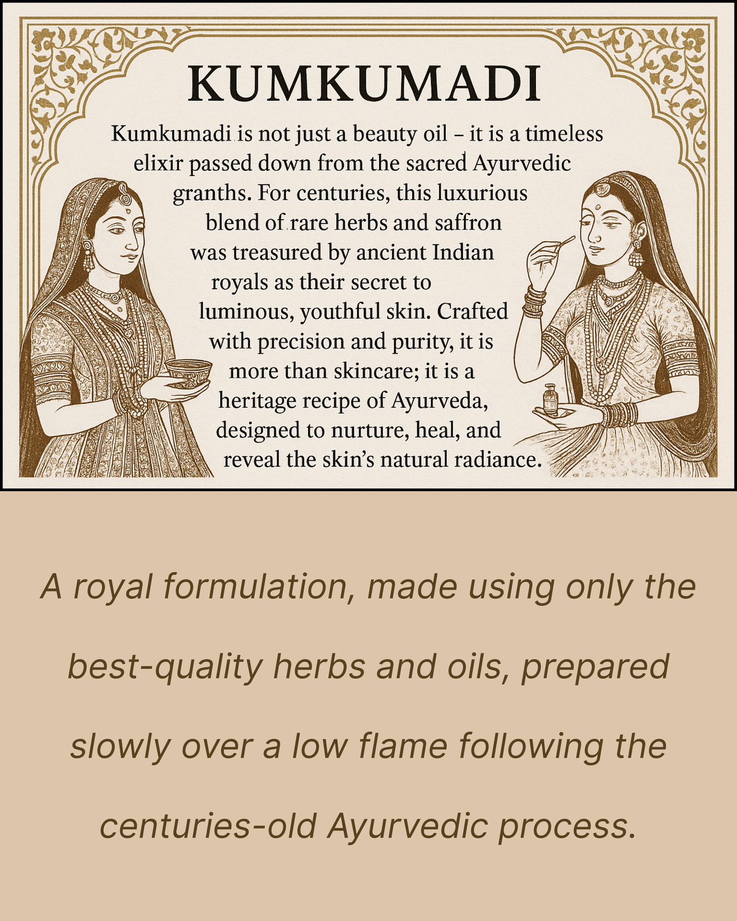 Ancient Ayurvedic origins and history of Kumkumadi oil used for skin healing and glow