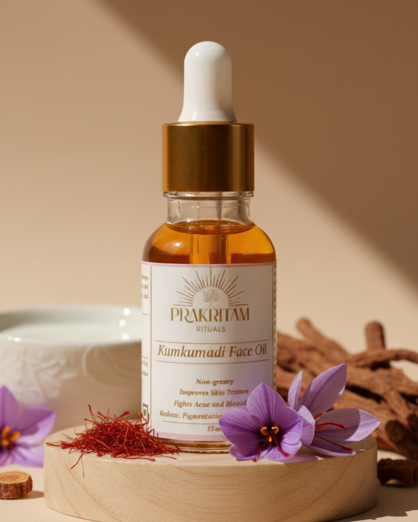 Prakritam Rituals Kumkumadi Face Oil – authentic Ayurvedic facial oil for glow, pigmentation and skin healing